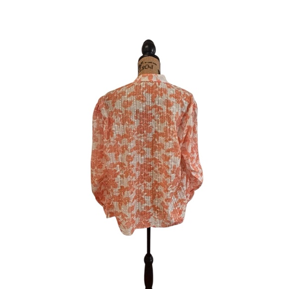 SHEIN Curve Orange and White Floral Top 0XL 10 0512 - Picture 5 of 8